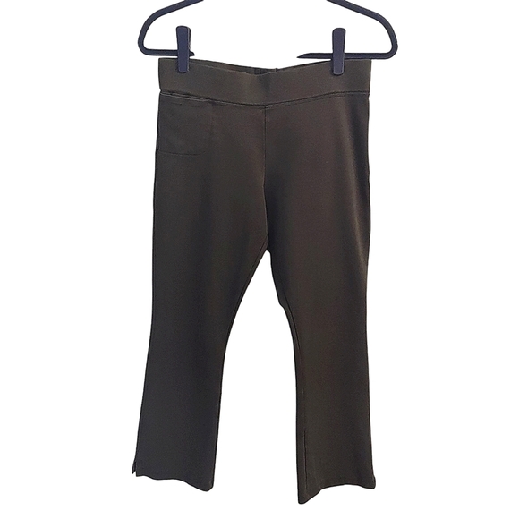 AMERICAN GIANT Women's Olive Green Ponte Kick Flare Pants - Picture 1 of 13